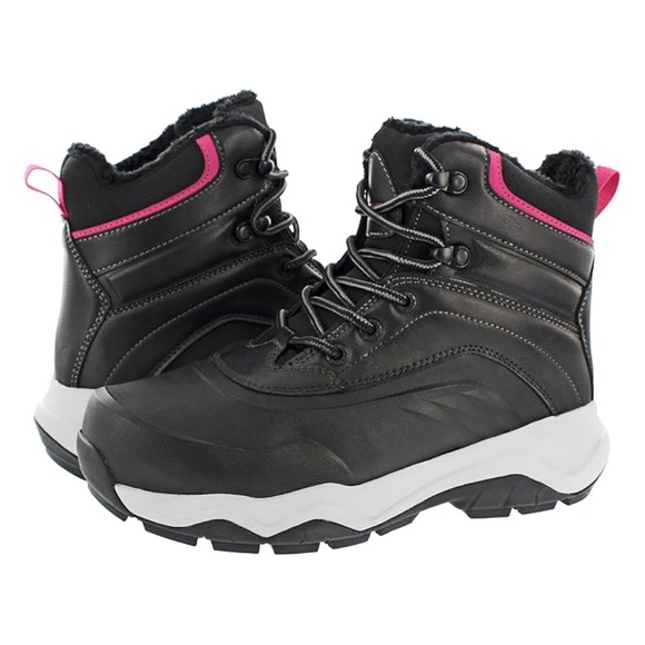 Khombu Women’s Riley Hiking Boot Black Size 8 Lace-Up Winter Trail Outdoor NWT - Picture 1 of 10